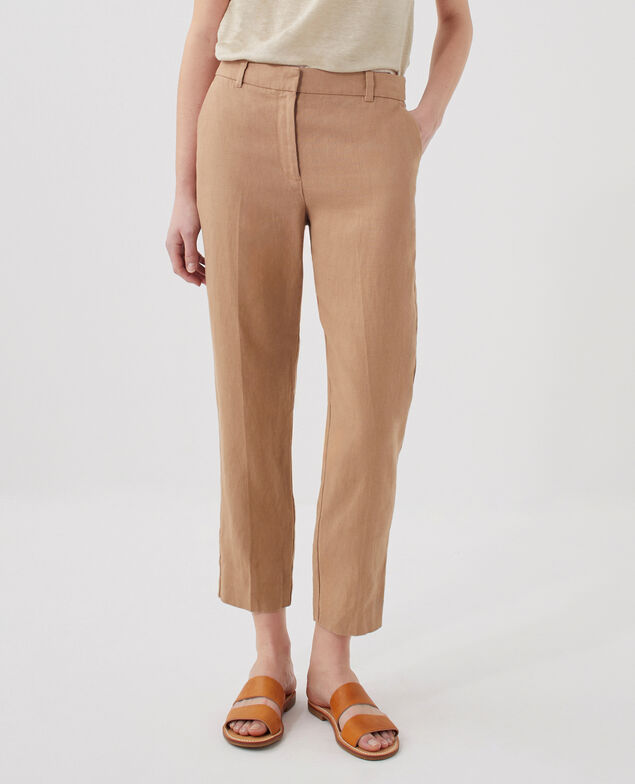 Pantalon cigarette en lin MARGUERITE H330 tiger's eye