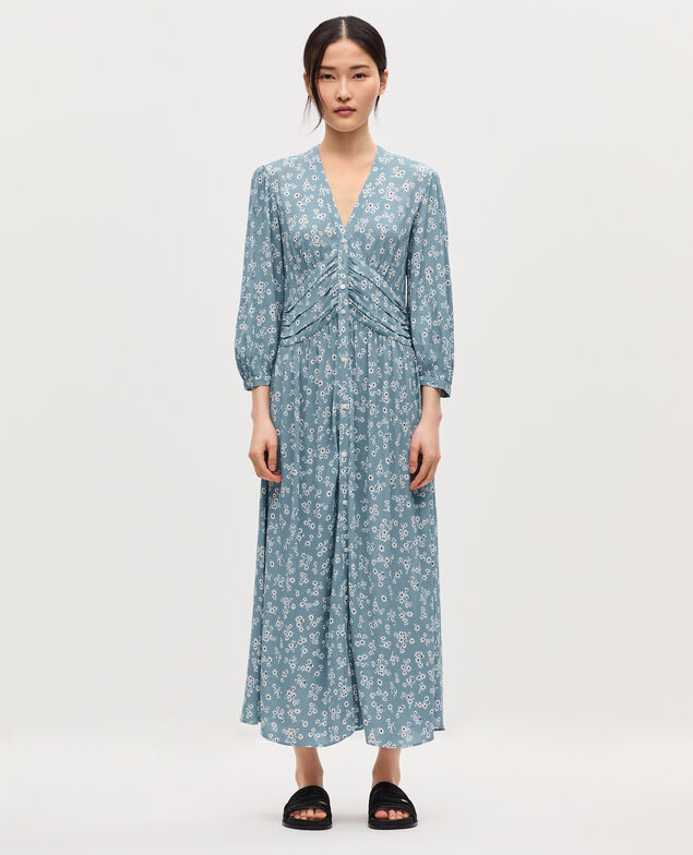 Robe longue fluide K610 daisy blue