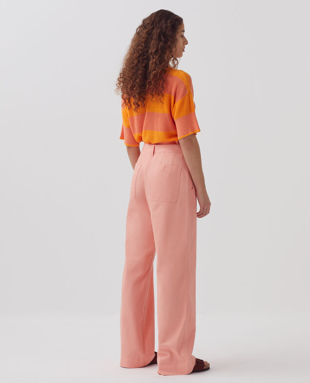 Pantalon droit BLANDINE H100 coral almond