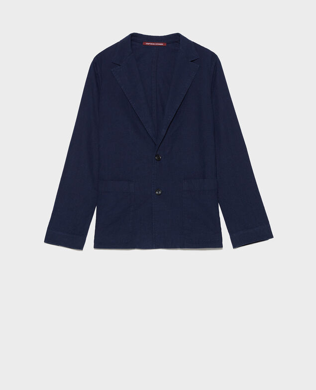 Blazer masculin en coton et lin Maritime blue