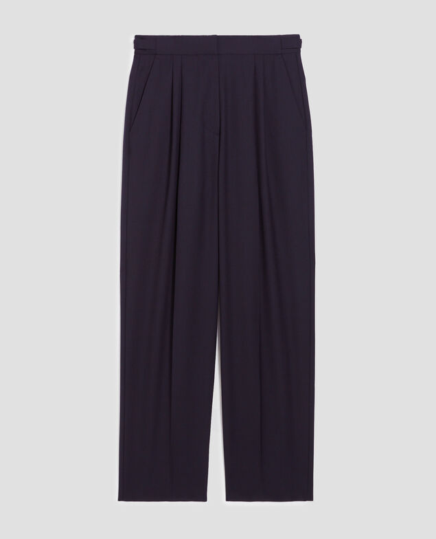 Pantalon à plis en laine CAMILLE H695 night sky