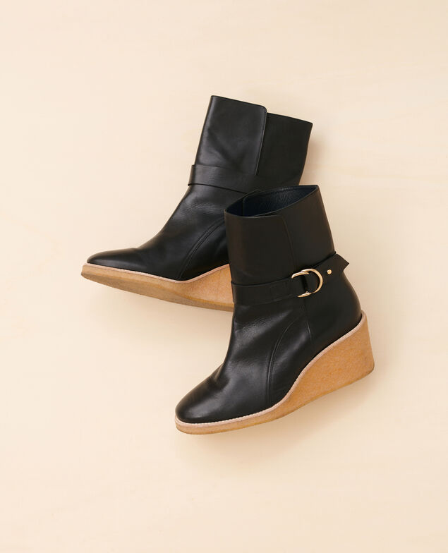 Bottines compensées en cuir 4216 black_beauty