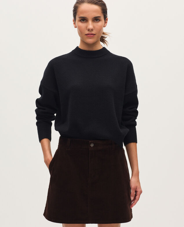 Jupe courte en velours côtelé U380 dark brown