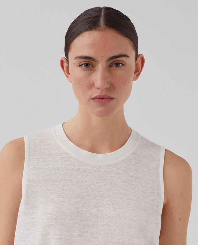 Débardeur en lin MARCELLE U010 off white
