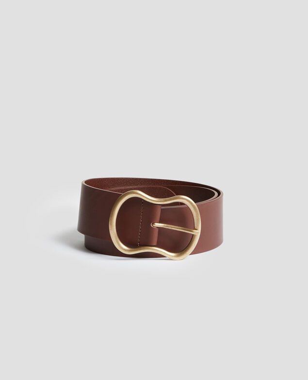 Ceinture large en cuir I380 bitter chocolate