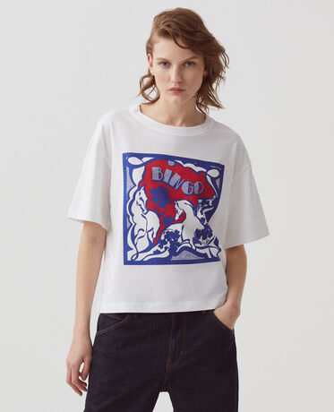 T-shirt col rond forme boxy B652 carre p