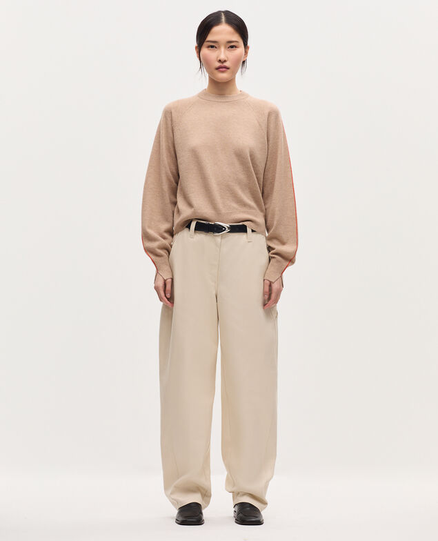 Pull col rond en cachemire K321 tan st pumpkin