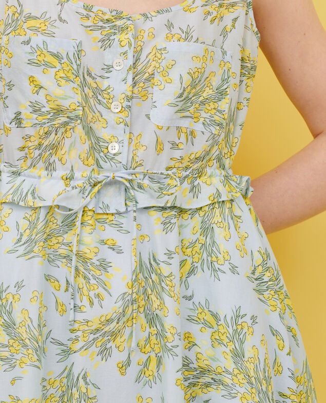 Robe évasée en voile de coton 93 print blue