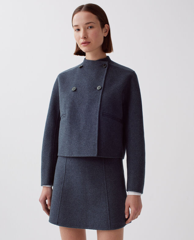 Blouson court double face I680 blue nights