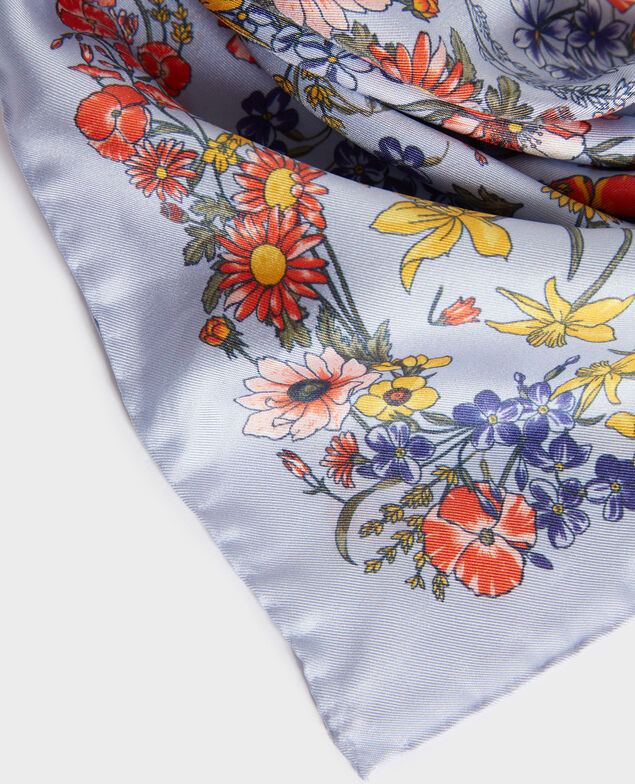Foulard carré de soie Blue heron