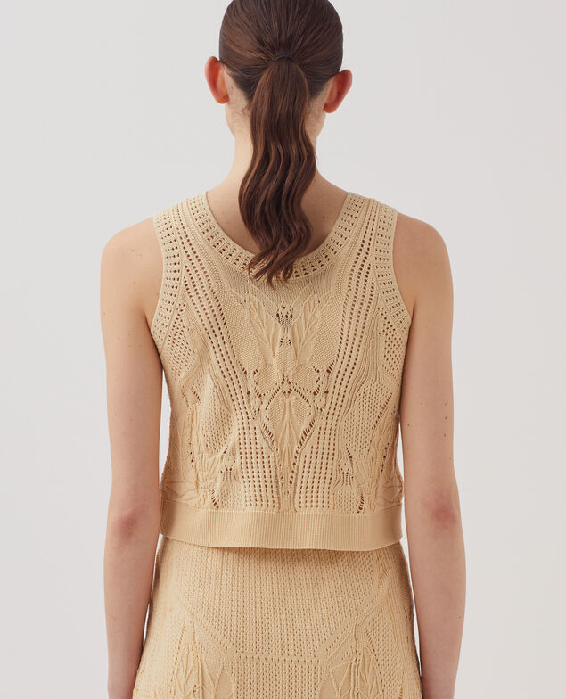 Débardeur en coton crochet J300 natural