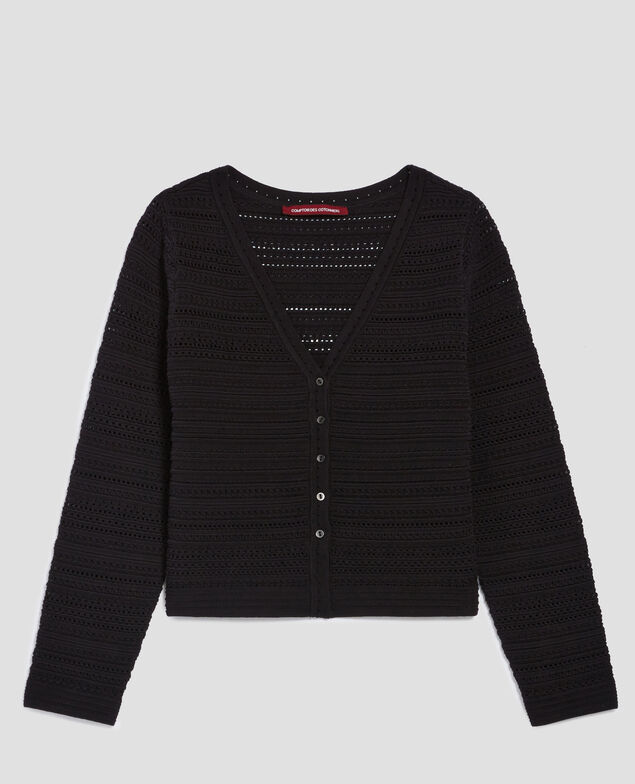 Cotton crochet cardigan H091 black beauty