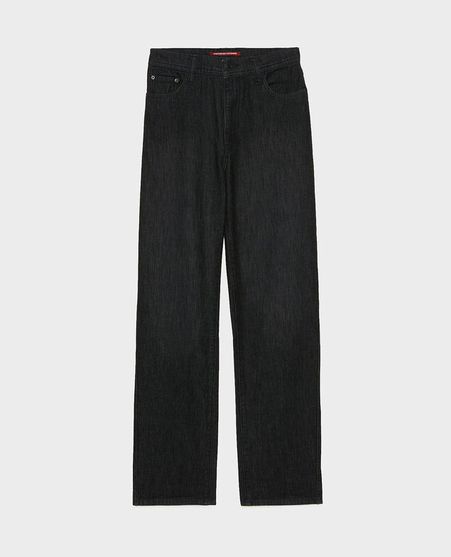 REAL STRAIGHT - Jean noir taille haute 5 poches Noir denim