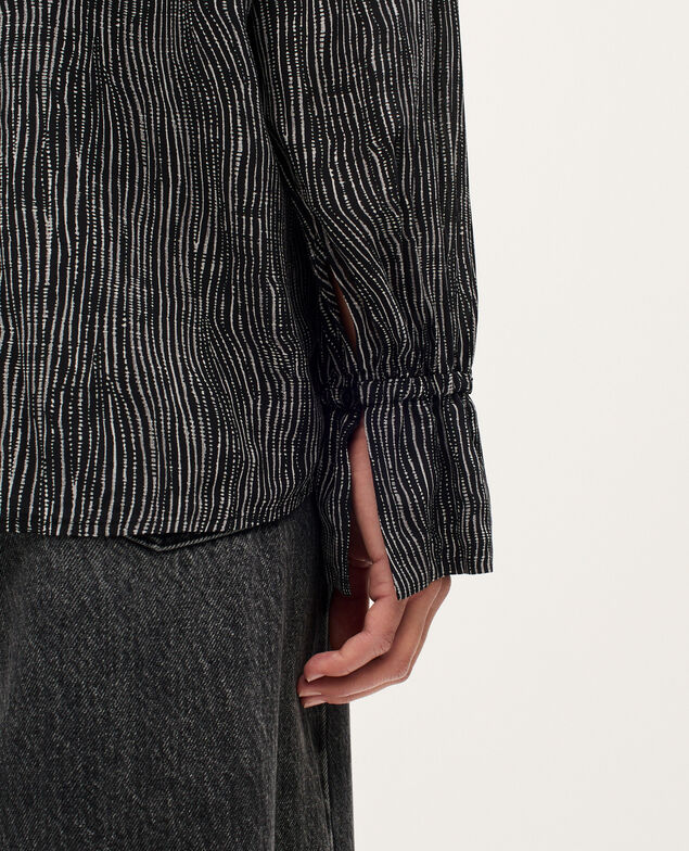 Chemise fluide à manches longues K093 stripes black