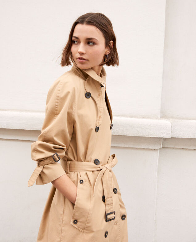 Trench intemporel longueur classique Safari beige