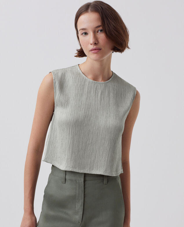 Top texturé sans manches J050 shadow gray