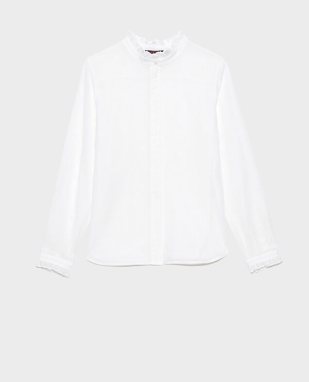 Chemise à col volanté Brilliant white