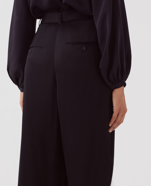 Pantalon fluide satiné H091 black beauty