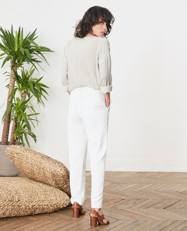 Pantalon en crêpe Blanc