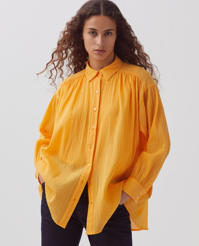 Chemise en coton froissé H450 artisan's gold