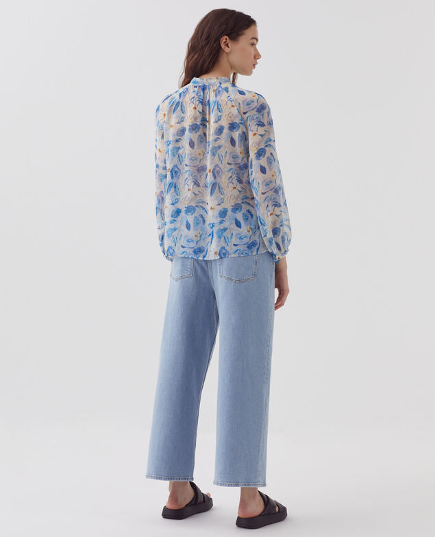Blouse fluide à manches longues H600 window blue