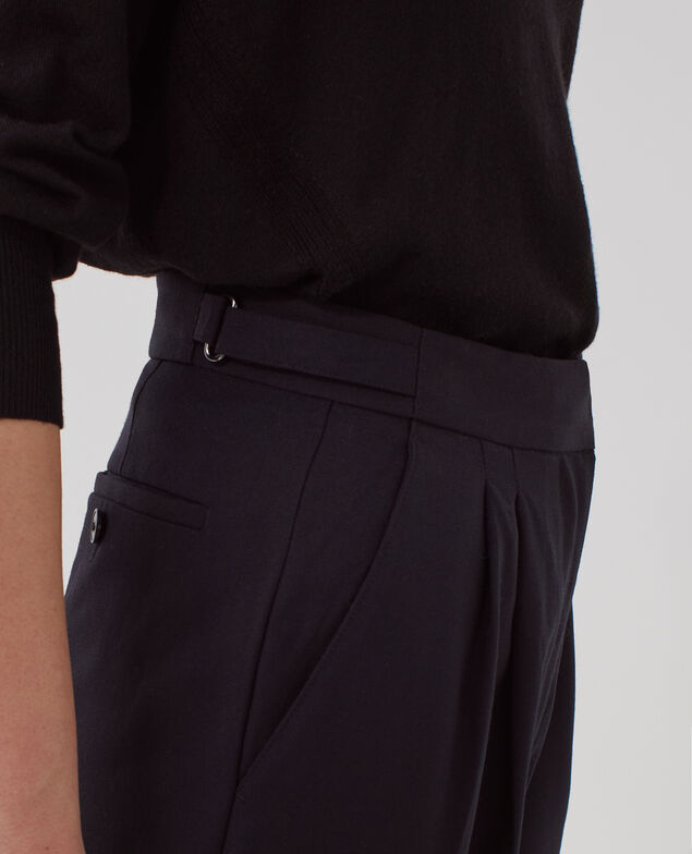 Pantalon à plis en laine CAMILLE H091 black beauty