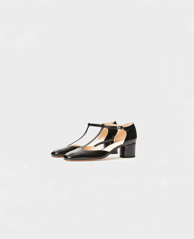 Salomés en cuir verni  Black beauty