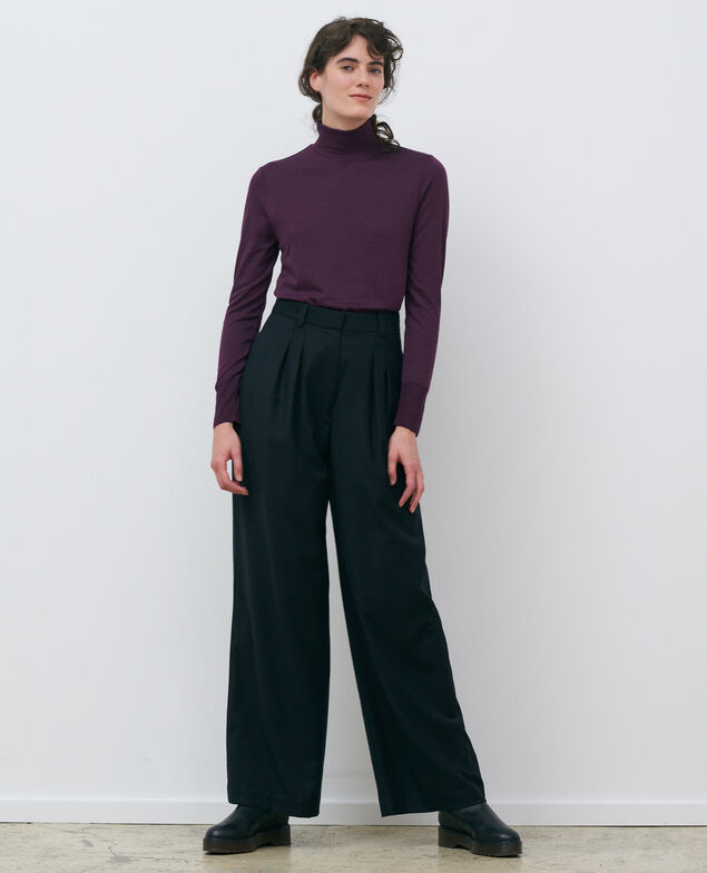 Pull fin maille côtelée Potent purple