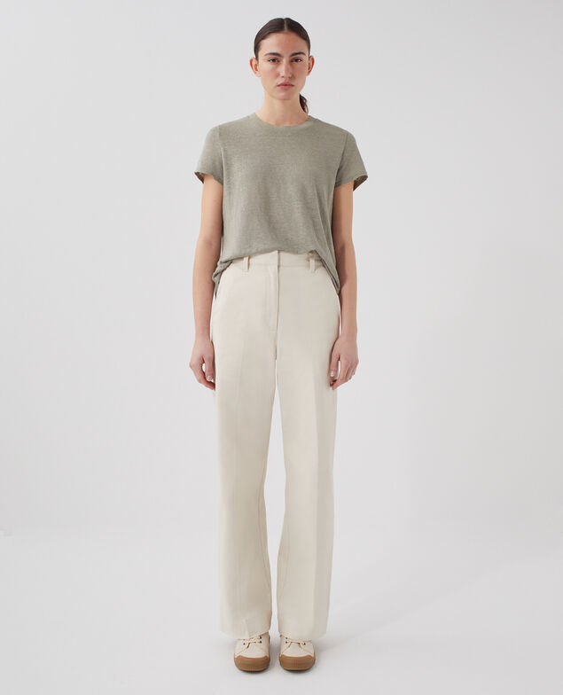 Pantalon droit BLANDINE I010 glass green beige
