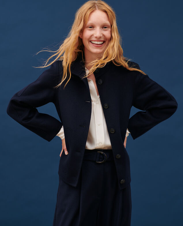 Blouson double face laine et cachemire 7012c 69 navy