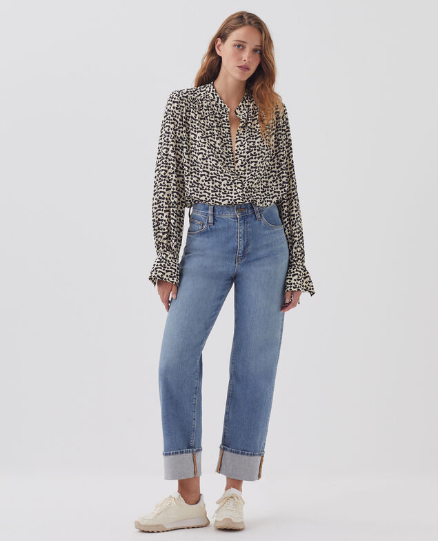 Chemise fluide à manches longues J683 geo blue