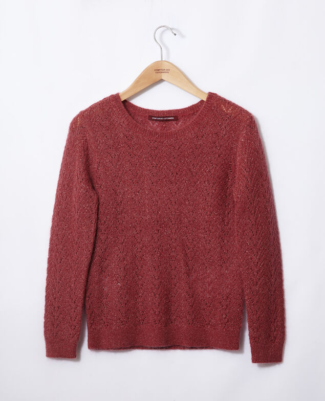 Pull avec du mohair et du lurex Earth red
