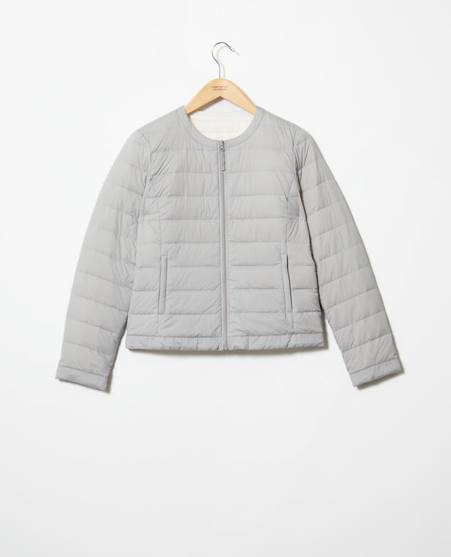 Doudoune iconique Mademoiselle Plume Light grey/off white