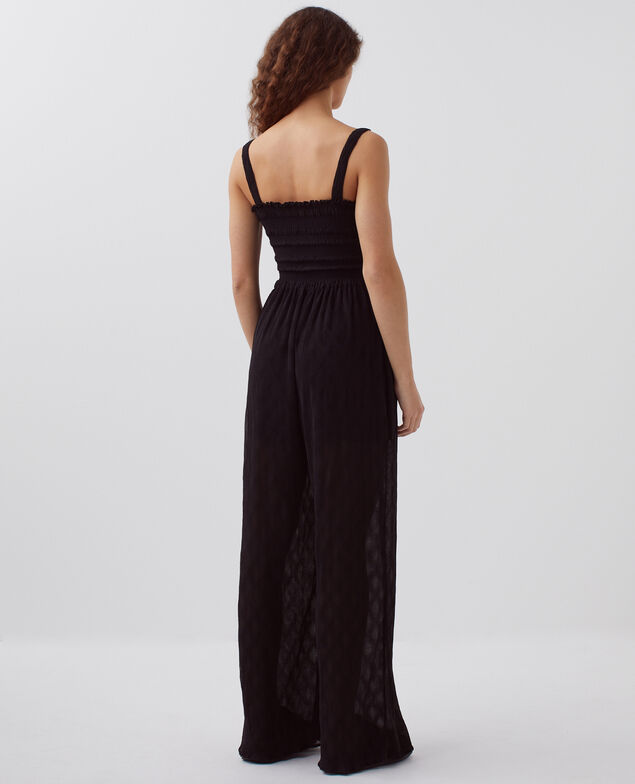 Combinaison longue fluide à smocks H091 black beauty