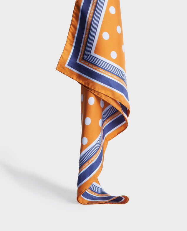 Foulard carré de soie à pois Pumpkin spice