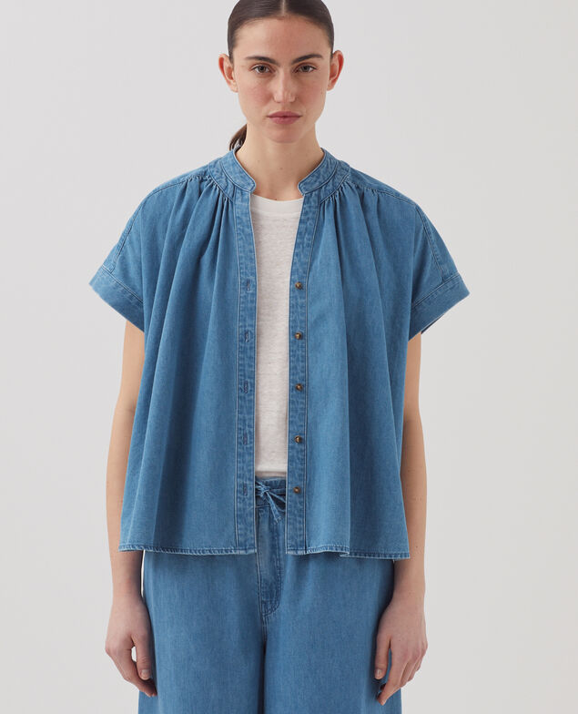 Chemise oversize en coton J630 blue wash