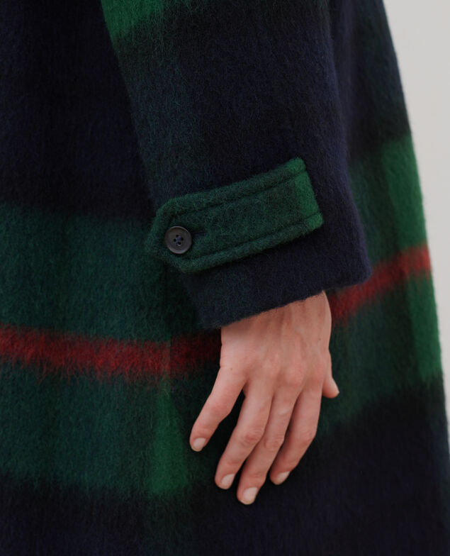 Long wool blend coat A551 green check