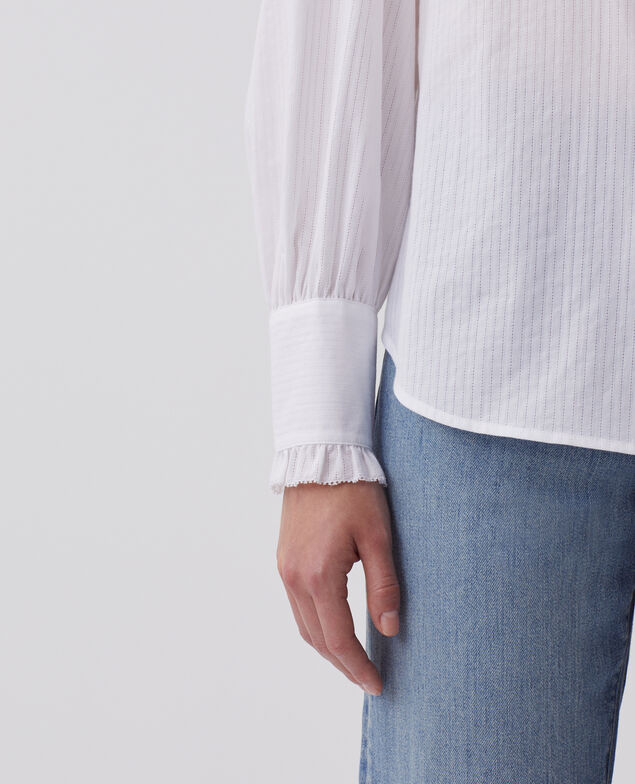 Chemise à manches longues en coton H013 gardenia