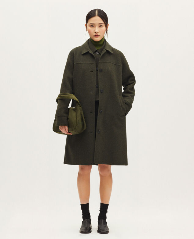 Manteau droit mi-long K590 dark green