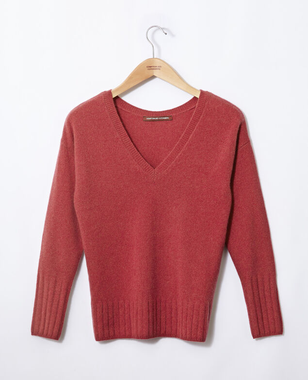 Pull en cachemire Earth red