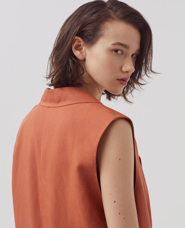 Veste de costume sans manches H350 amber brown
