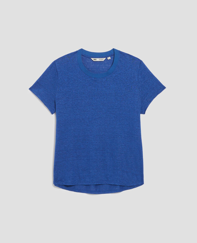 T-shirt col rond en lin AMANDINE H660 sodalite blue