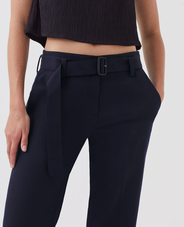 Pantalon droit ajusté en laine COLETTE H695 night sky