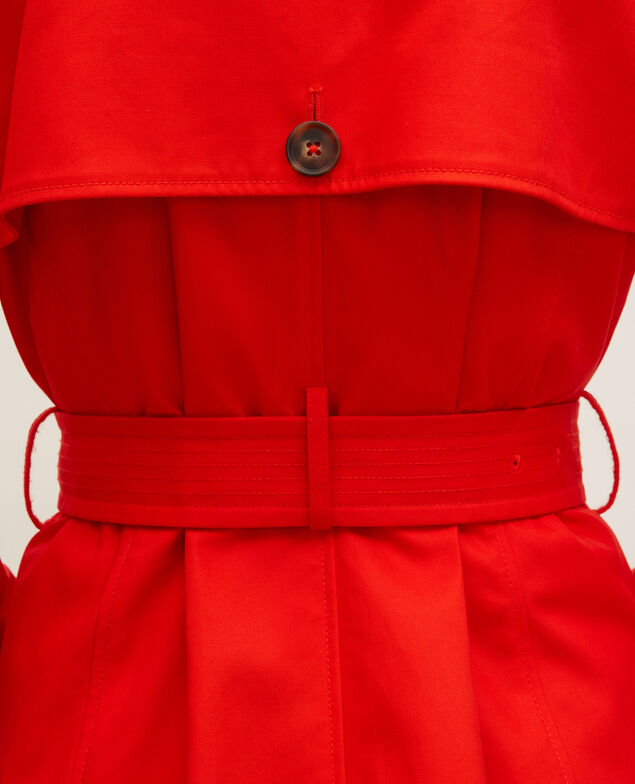 CATHERINE - Trench iconique en coton Fiery red