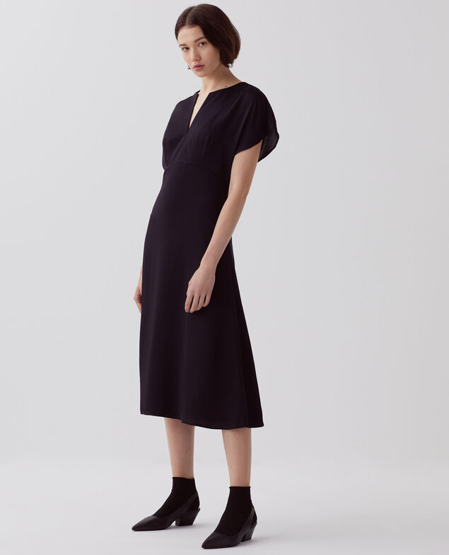 Robe fluide toucher soie H091 black beauty