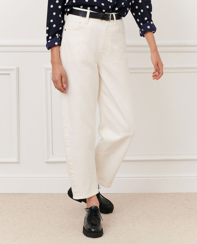 SYDONIE - BALLOON - Jean 7/8e en coton 106 denim offwhite