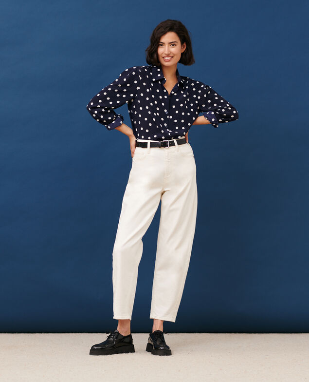 SYDONIE - BALLOON - Jean 7/8e en coton 106 denim offwhite