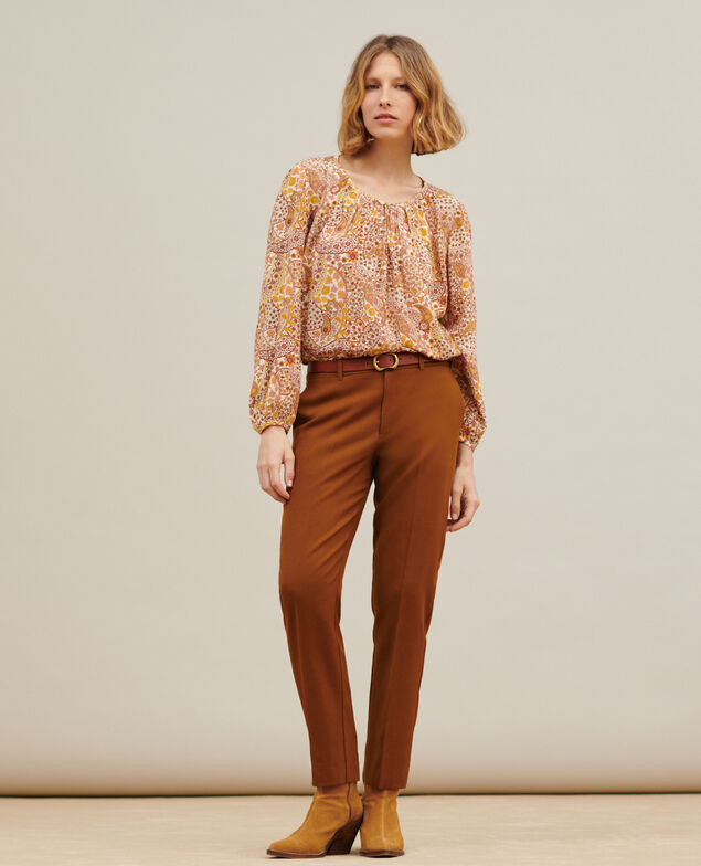 Pantalon cigarette en laine MARGUERITE A490 mustard