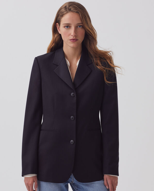 Veste de costume en laine H091 black beauty