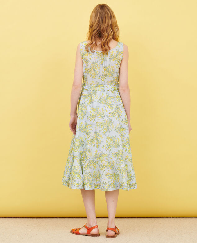 Robe évasée en voile de coton 93 print blue